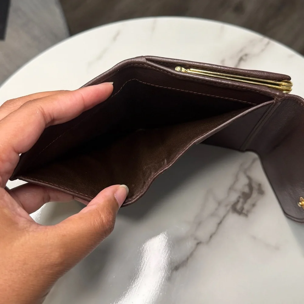 Vintage Christian Dior Brown Leather Kisslock Wallet - Picture 8 of 8